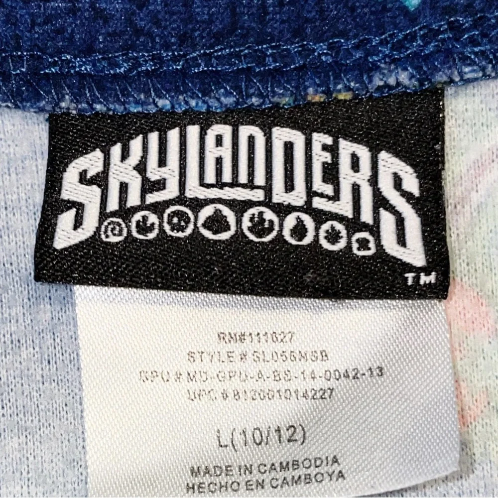 SKYLANDERS Boy's Button Down Long Sleeve Pajama Top Large 10/12